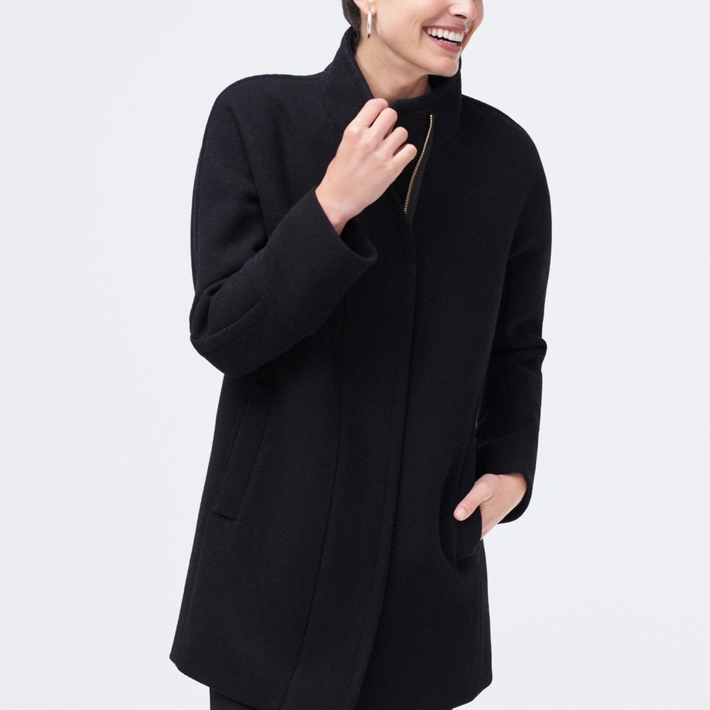 J. Crew Black City Coat size 2